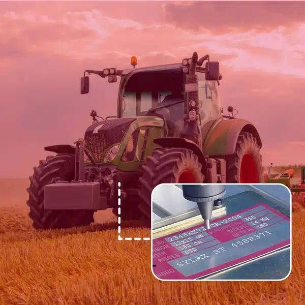 station de marquage laser-véhicule agricole